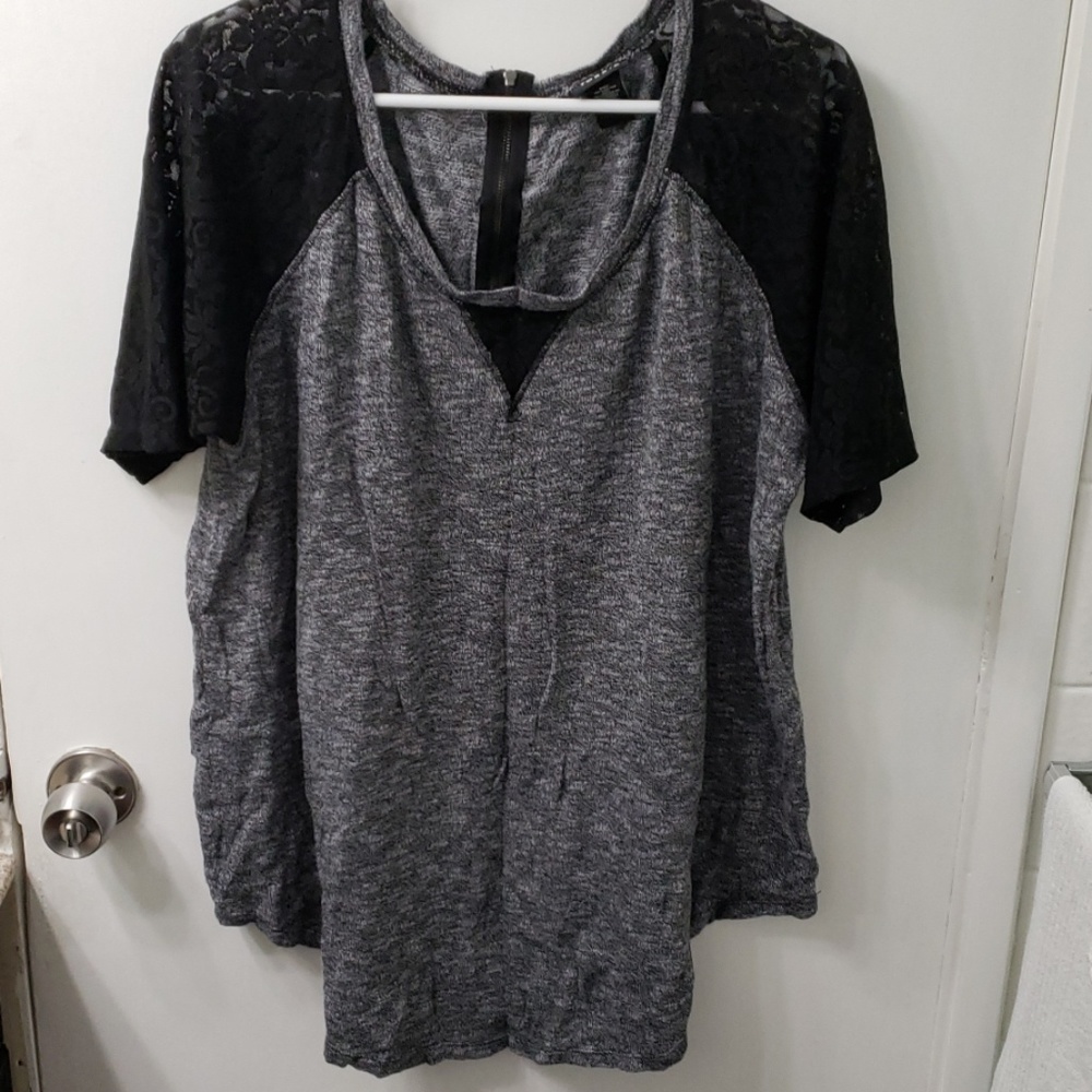 Torrid blouse with lace sleeves